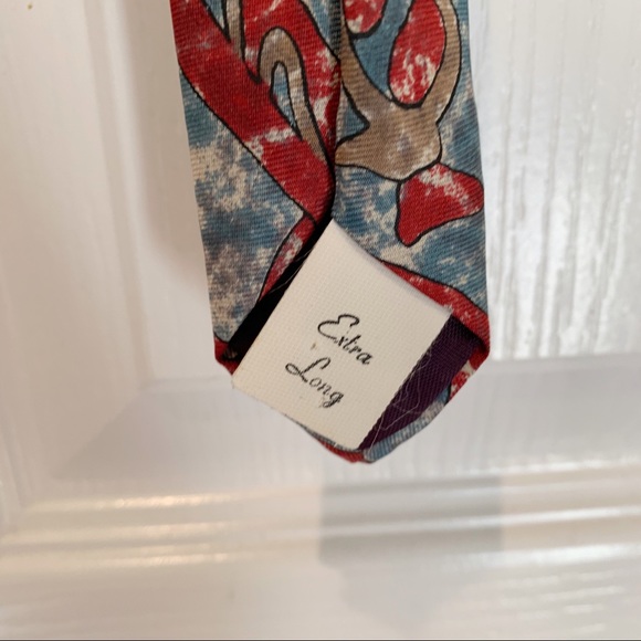 Red and Blue Hanover Extra Long Tie - Picture 2 of 4